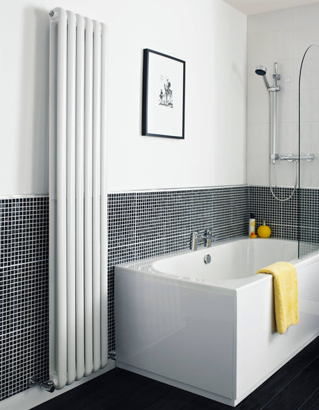 Nuie Salvia Designer Vertical Double Panel Radiator H1800 x W383mm Gloss White HSA001 LS