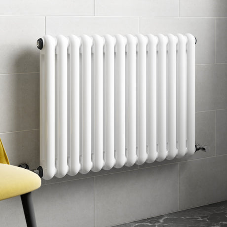 Nuie Salvia Designer Horizontal Double Panel Radiator H635 x W863mm Gloss White HSA004 LS1