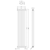Nuie Salvia Designer Vertical Double Panel Radiator H1800 x W383mm Anthracite HSA005 LD