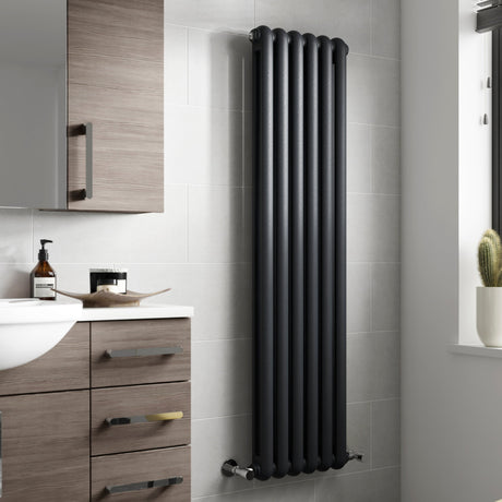 Nuie Salvia Designer Vertical Double Panel Radiator H1500 x W383mm Anthracite HSA006 LS1