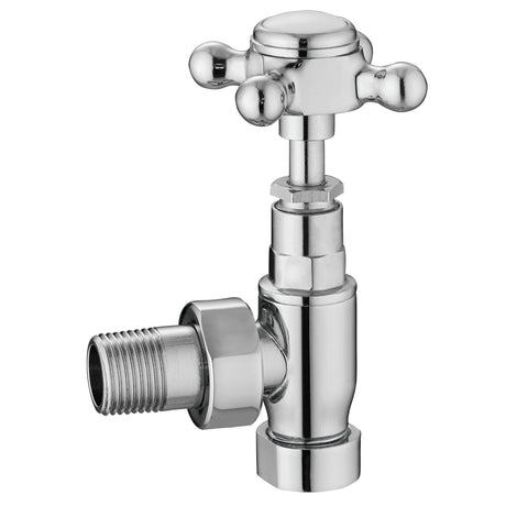 Nuie Angled Traditional Cross Top Radiator Valves Pack Chrome HT300
