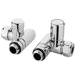 Nuie Minimalist Corner Dual Fuel Radiator Valves Pack Chrome HT309