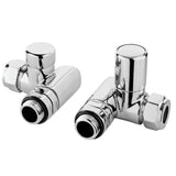 Nuie Minimalist Corner Dual Fuel Radiator Valves Pack Chrome HT309