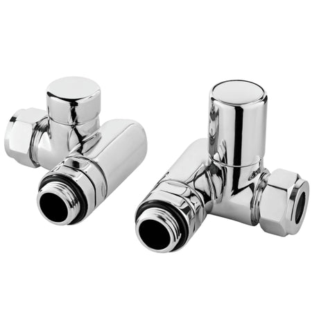 Nuie Minimalist Corner Dual Fuel Radiator Valves Pack Chrome HT309