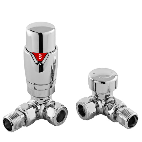 Nuie Luxury Thermostatic Corner Radiator Valves Pack Chrome HT317