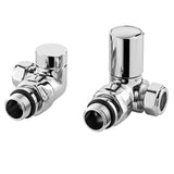 Nuie Minimalist Corner Radiator Valves Pack Chrome HT321