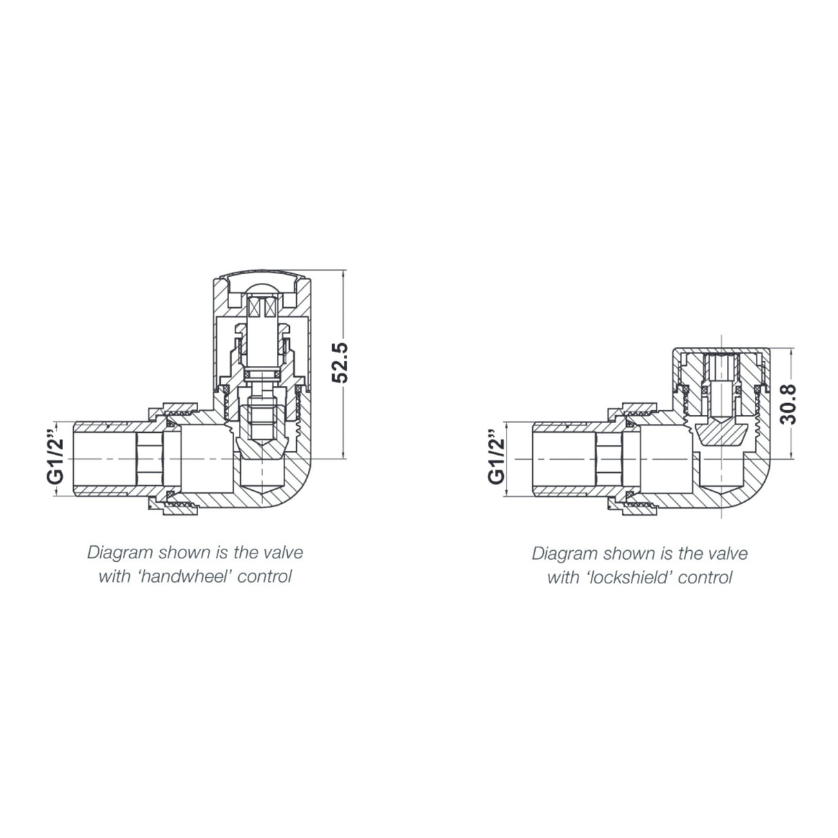 Nuie Minimalist Corner Radiator Valves Pack Chrome HT321 LD