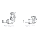 Nuie Minimalist Corner Radiator Valves Pack Chrome HT321 LD