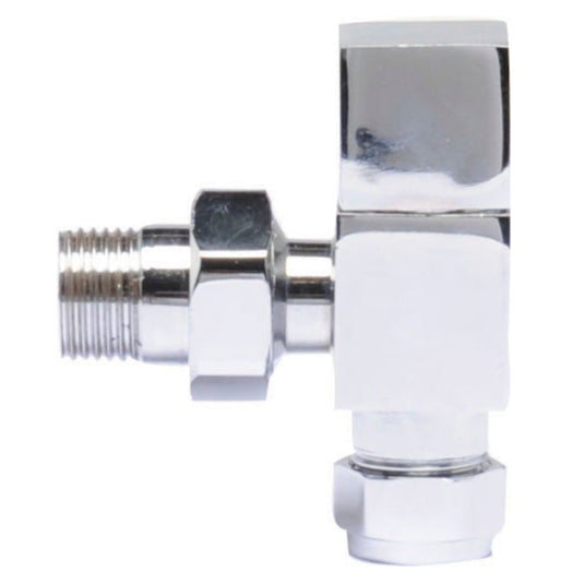 Nuie Pure Angled Square Radiator Valves Pack Chrome HT324