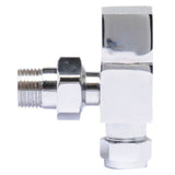 Nuie Pure Angled Square Radiator Valves Pack Chrome HT324