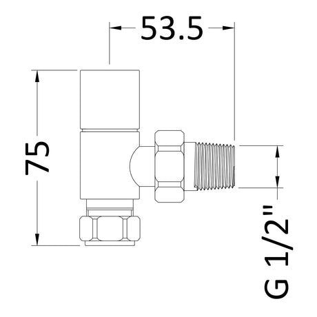 Nuie Pure Angled Square Radiator Valves Pack Chrome HT324 LD