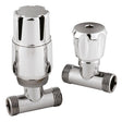 Nuie Straight Thermostatic Radiator Valves Pack Chrome HT325