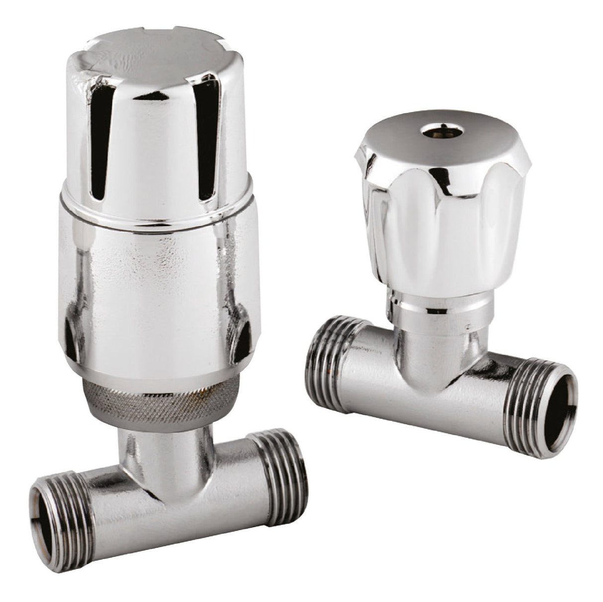 Nuie Straight Thermostatic Radiator Valves Pack Chrome HT325