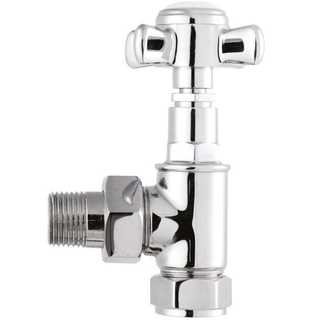 Nuie Victorian Angled Traditional Crosshead Radiator Valves Pack Chrome HT336