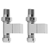 Nuie Pure Straight Square Radiator Valves Pack Chrome HT347