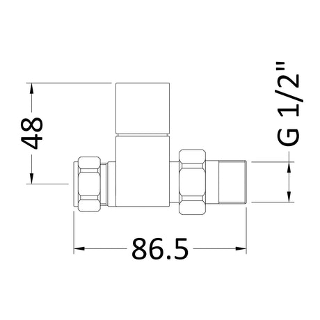 Nuie Pure Straight Square Radiator Valves Pack Chrome HT347 LD