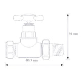 Nuie Victorian Straight Traditional Radiator Valves Pack Chrome HT379 LD