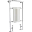 Hudson Reed Small Harrow Radiator & Heated Towel Rail H965 x W540mm White/Chrome HTD06