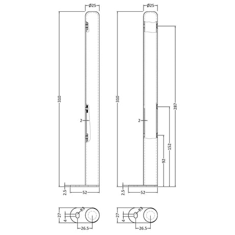 Nuie Colosseum Floor Mounting Leg Set Gloss White HX300 LD