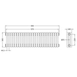 Nuie Colosseum Horizontal Column Radiator Gloss White HX303 LD
