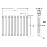 Nuie Colosseum Horizontal Column Radiator Gloss White HX305 LD