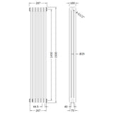 Nuie Colosseum Vertical Column Radiator Gloss White HX308 LD