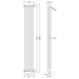 Nuie Colosseum Vertical Column Radiator Gloss White HX311 LD
