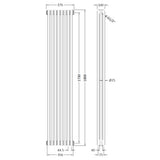 Nuie Colosseum Vertical Column Radiator Gloss White HX312 LD