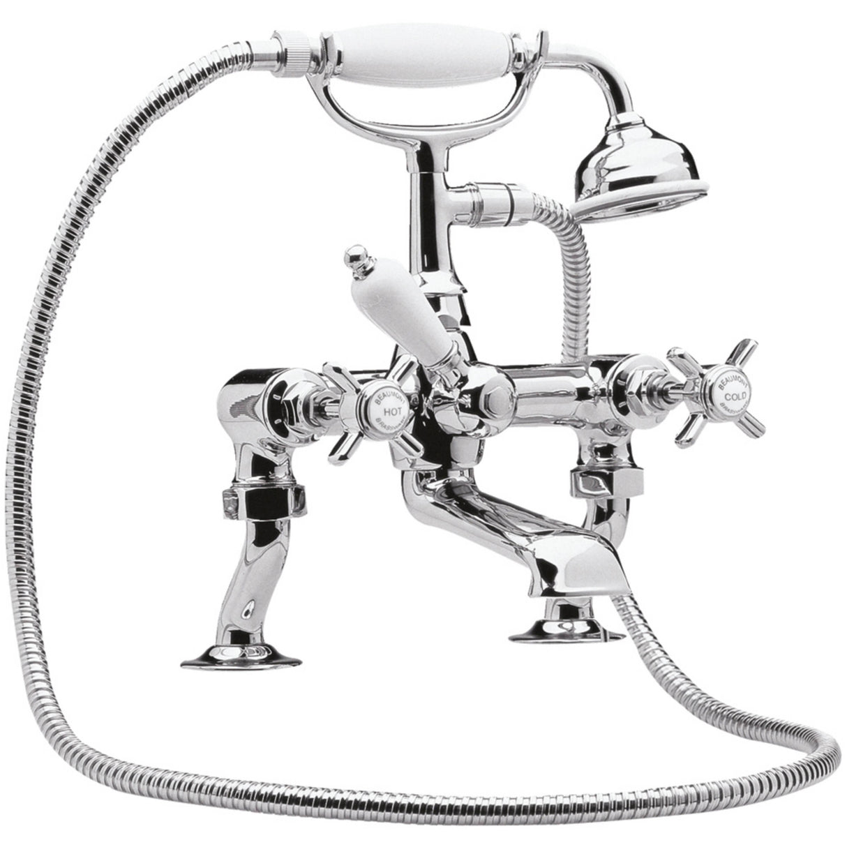 Nuie Beaumont Cranked Bath Shower Mixer Tap Chrome I303X
