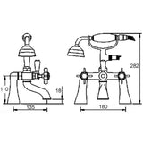 Nuie Beaumont Bath Shower Mixer Tap Chrome I304X LD