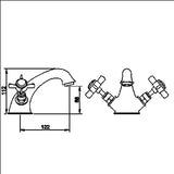 Nuie Beaumont Luxury Mono Basin Mixer Tap with Waste Chrome I305X LD