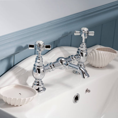 Nuie Beaumont 2 Hole Basin Mixer Tap Chrome I315X LS