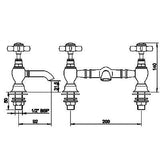 Nuie Beaumont 2 Hole Basin Mixer Tap Chrome I315X LD