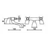 Nuie Beaumont Luxury Bath Filler Tap Chrome I328X LD
