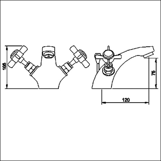 Nuie Beaumont Mono Basin Mixer Tap with Waste Chrome I345X LD