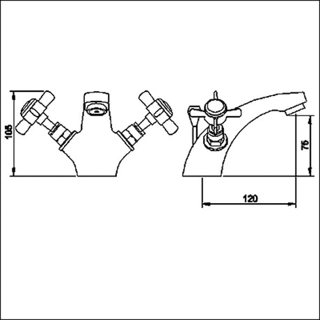 Nuie Beaumont Mono Basin Mixer Tap with Waste Chrome I345X LD