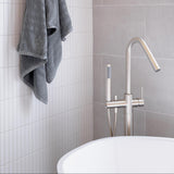 Meir Freestanding Single Lever Bath Shower Mixer Tap With Shower Kit Brushed Nickel MB09-PVDBN LS1