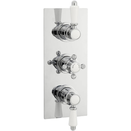 Nuie Victorian Traditional 2 Outlet Thermostatic Concealed Shower Valve - Rectangular Plate - Chrome ITY315