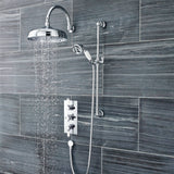 Nuie Victorian Traditional 2 Outlet Thermostatic Concealed Shower Valve - Rectangular Plate - Chrome ITY315 LS