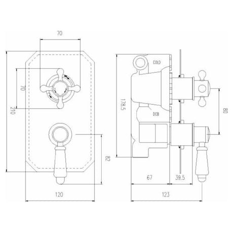 Nuie Victorian Traditional 1 Outlet Thermostatic Concealed Shower Valve Chrome ITY316 LD