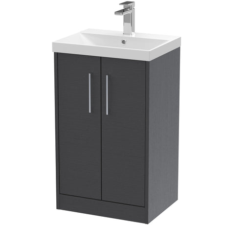 Hudson Reed Juno 500mm Freestanding Vanity Unit & Basin, 2 Doors Graphite Grey JNU2201D
