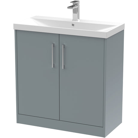 Hudson Reed Juno 800mm Freestanding Vanity Unit & Basin, 2 Doors Coastal Grey JNU2305D