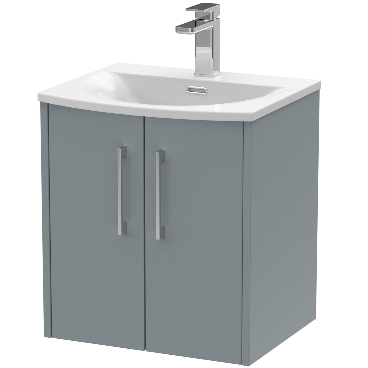 Hudson Reed Juno 500mm Wall Hung Vanity Unit & Basin, 2 Doors Coastal Grey JNU2321G
