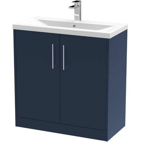 Hudson Reed Juno 800mm Freestanding Vanity Unit & Basin, 2 Doors Midnight Blue JNU2905A