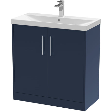 Hudson Reed Juno 800mm Freestanding Vanity Unit & Basin, 2 Doors Midnight Blue JNU2905D