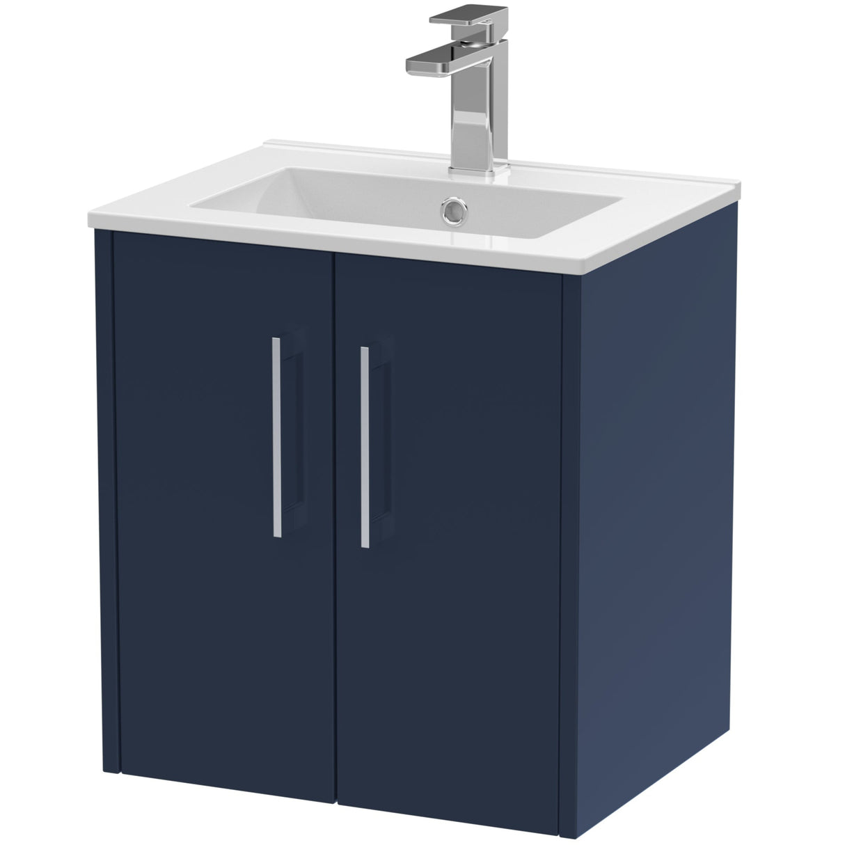 Hudson Reed Juno 500mm Wall Hung Vanity Unit & Basin, 2 Doors Midnight Blue JNU2921B