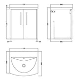 Hudson Reed Juno 500mm Wall Hung Vanity Unit & Basin, 2 Doors Midnight Blue JNU2921G LD