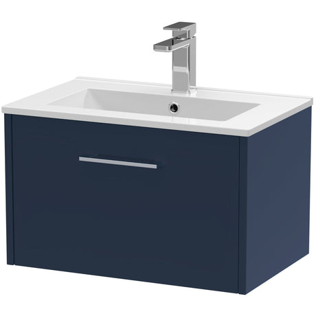 Hudson Reed Juno 600mm Wall Hung Vanity Unit & Basin, 1 Drawer Midnight Blue JNU2922B