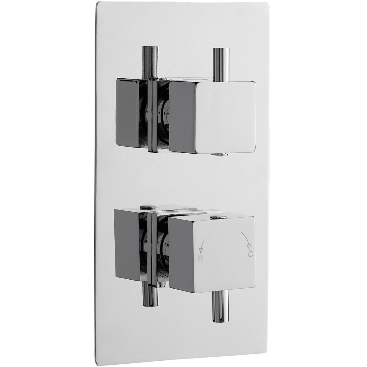 Nuie Square 2 Outlet Thermostatic Concealed Shower Valve With Diverter Chrome JTY302