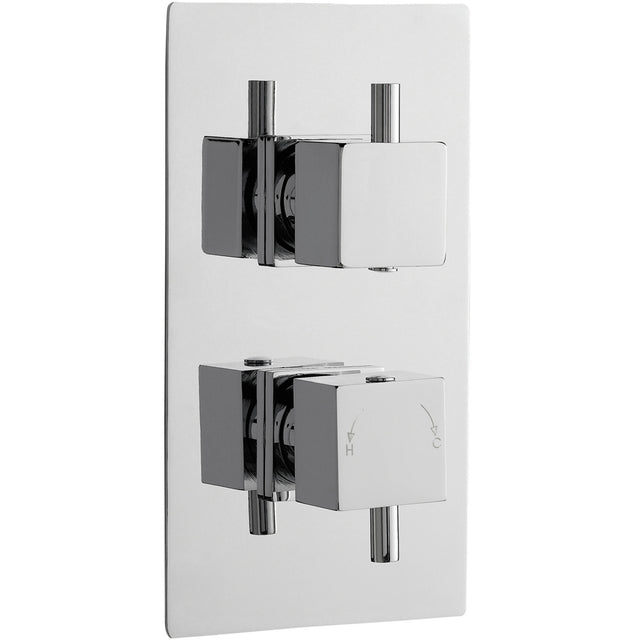 Nuie Square 2 Outlet Thermostatic Concealed Shower Valve With Diverter Chrome JTY302